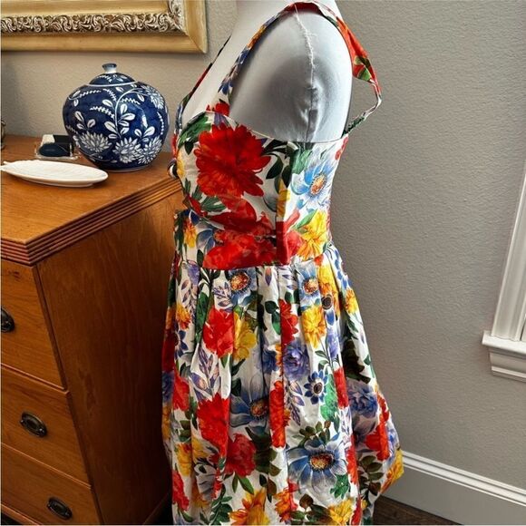 NWT Cara Cara Laurel Dress Egret Blossoms-L15 - Picture 8 of 12